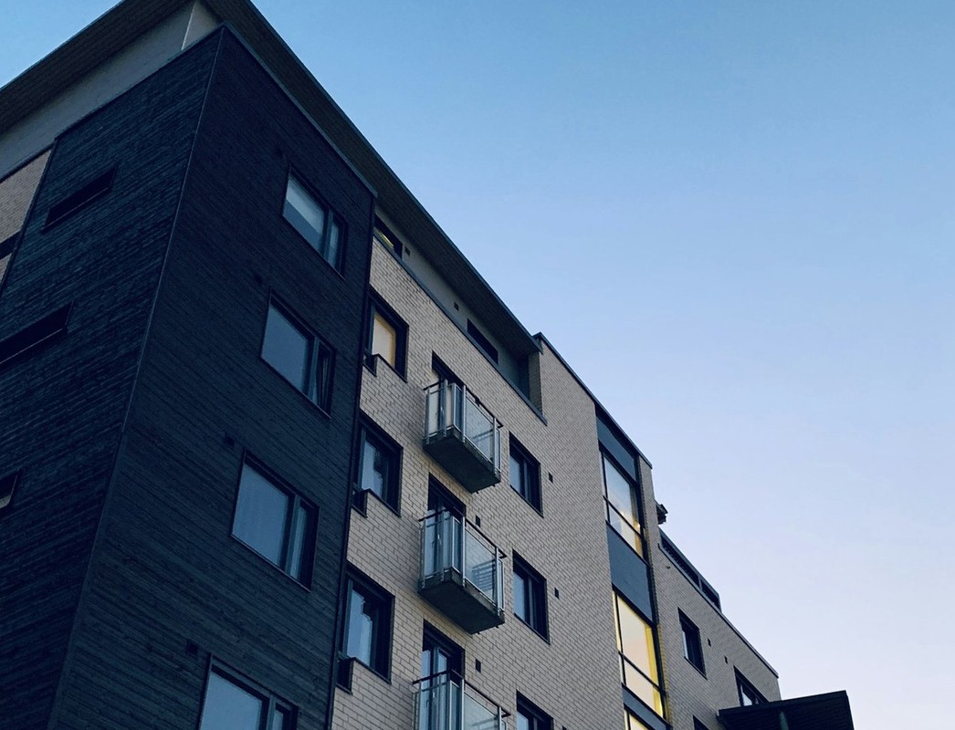 Apartment buildings in the city